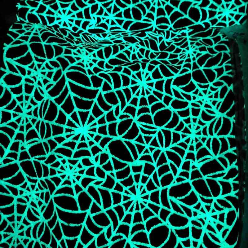 Spiderweb Glow in the Dark Flannel Fabric Halloween | Fabric Design Treasures