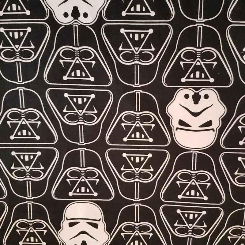 Star Wars, Darth Vader Stormtrooper on Black FLANNEL Fabric | Fabric Design Treasures