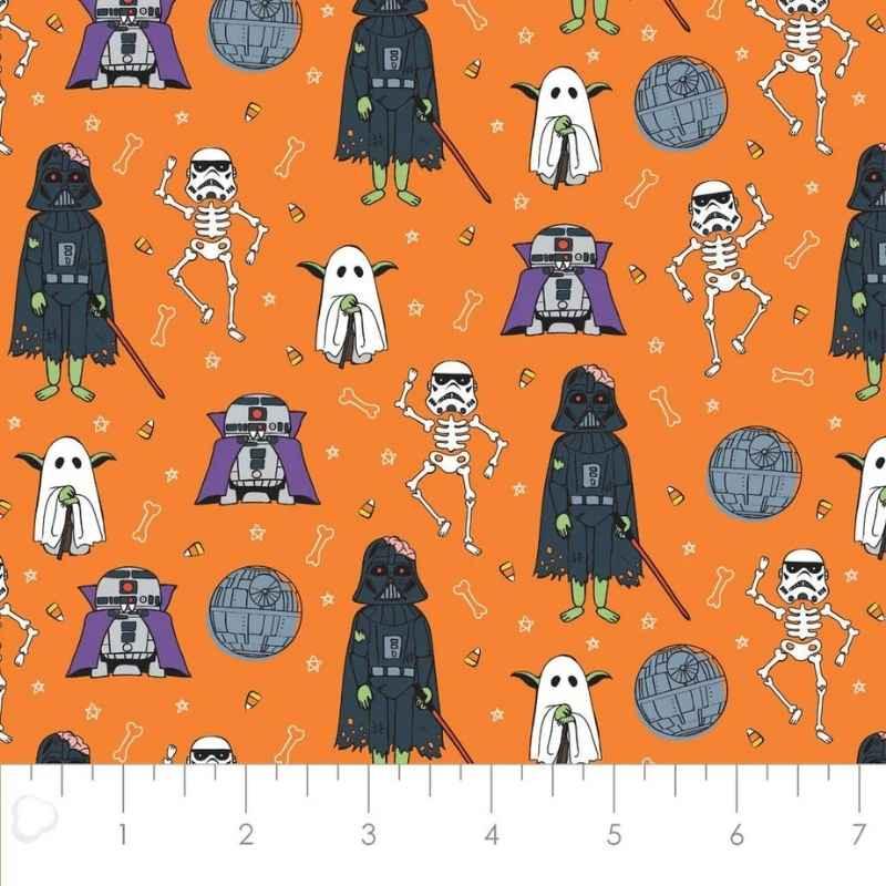 Star Wars Fabric, Halloween Ghost Crew, Orange | Fabric Design Treasures