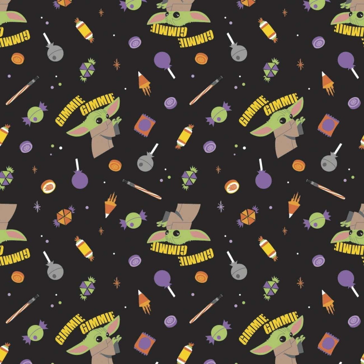 Star Wars Fabric (SW) Gimme Candy Grogu Baby Yoda Fabric | Fabric Design Treasures