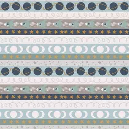 Striped Space Flannel, Starry Adventures, 3 Wishes Flannel | Fabric Design Treasures