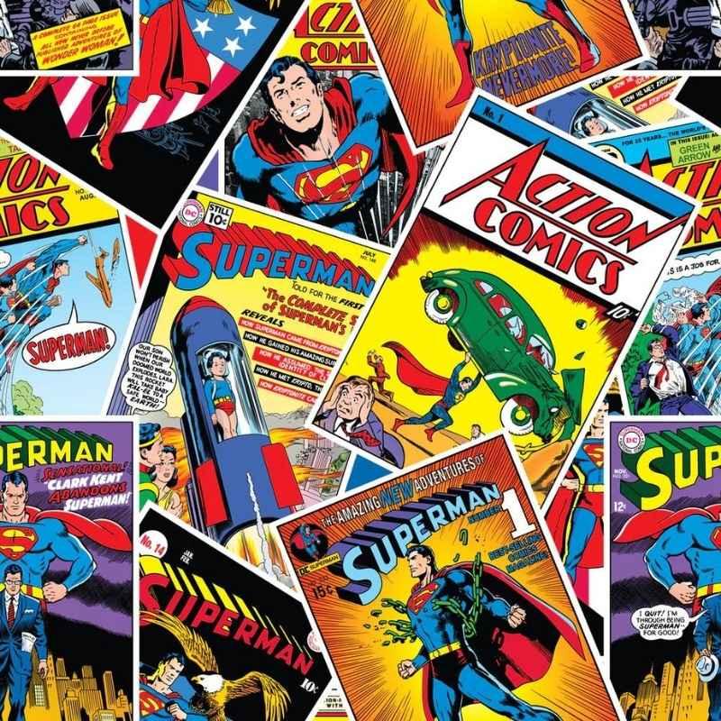 Superman Comic Stack Toss | Fabric Design Treasures