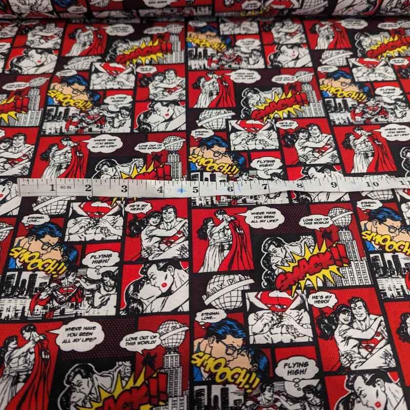 Superman Fabric, DC, Comics, Valentine's Day, External Love | Fabric Design Treasures