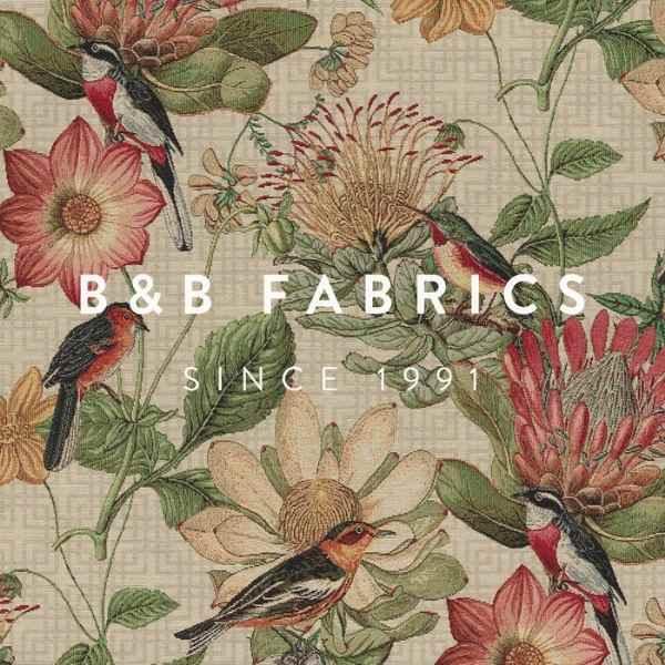 Tapestry Fabric FLORAL BOTANIC BIRD Gobelin Premium | Fabric Design Treasures