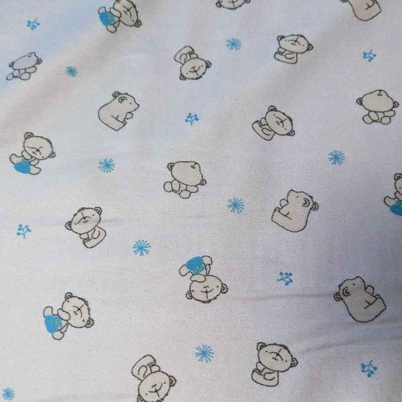 Teddy Bear on white, Super Supple Soft Bamboo Flannel | Fabric Design Treasures