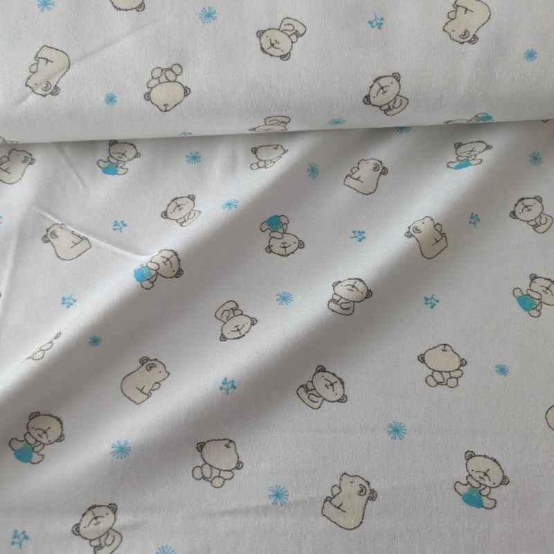 Teddy Bear on white, Super Supple Soft Bamboo Flannel | Fabric Design Treasures