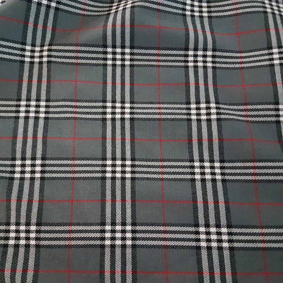 Thompson Grey Modern Tartan Fabric | Fabric Design Treasures