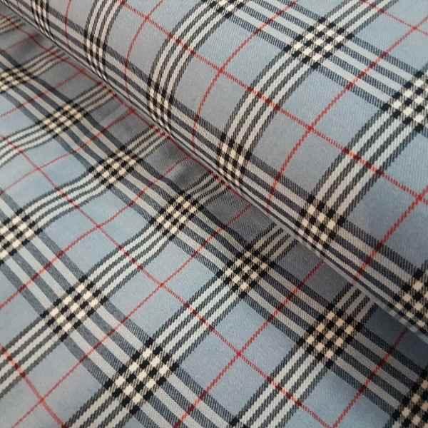 Thompson Tartan, Light Blue Modern Tartan Fabric | Fabric Design Treasures