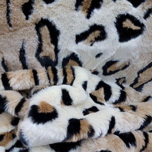 TISSAVEL Fur, Leopard Fur, Black & Cream, Leopard Shaggy | Fabric Design Treasures