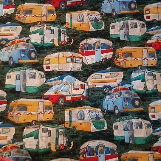 Tossed Camper Quilting Cotton Fabric | Packed Camper Fabric | Fabric Design Treasures