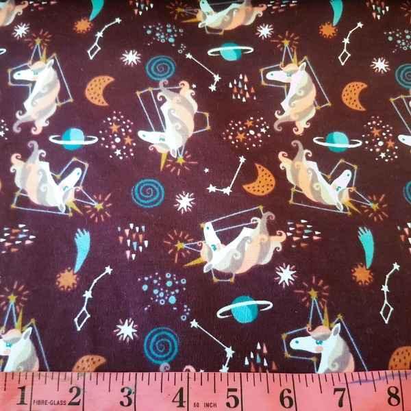 Unicorn Flannel Fabric, Constellation Stars Flannel | Fabric Design Treasures