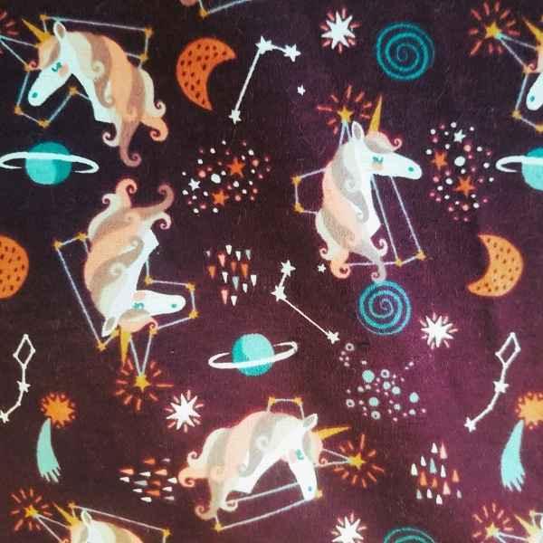 Unicorn Flannel Fabric, Constellation Stars Flannel | Fabric Design Treasures