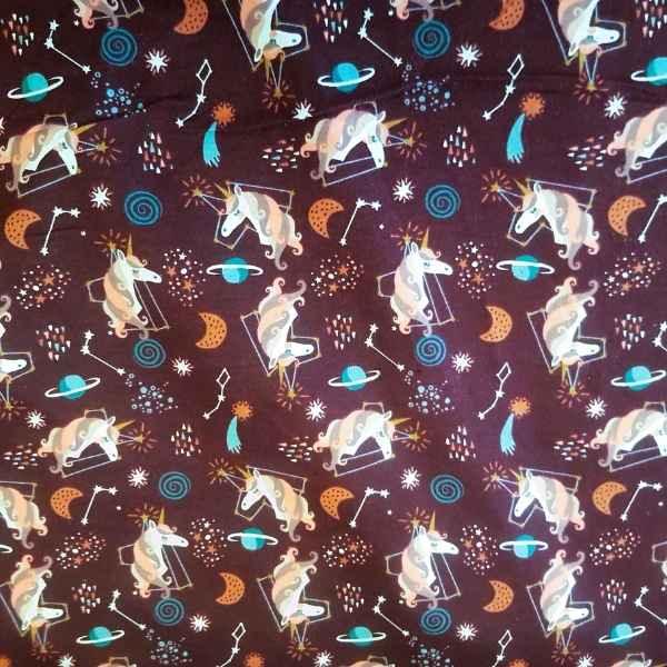 Unicorn Flannel Fabric, Constellation Stars Flannel | Fabric Design Treasures