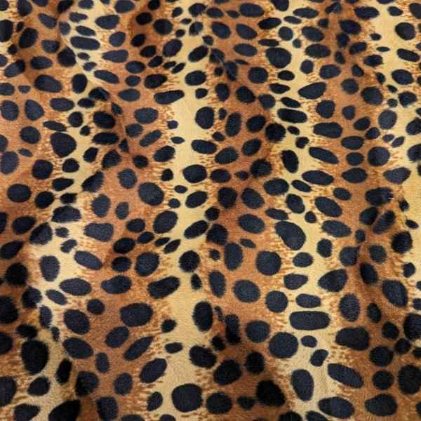 Velboa, Black Spotted Leopard on Brown, Animal Print | Fabric Design Treasures