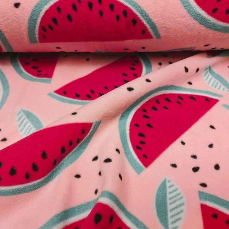 Watermelon Slices on Pink Anti-Pill Polar Fleece | Fabric Design Treasures