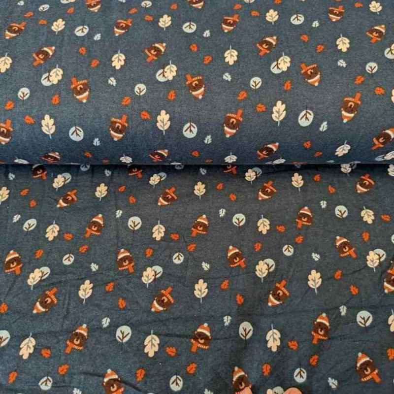 Woodland Flannel, Toss Teddy Bear FLANNEL | Fabric Design Treasures