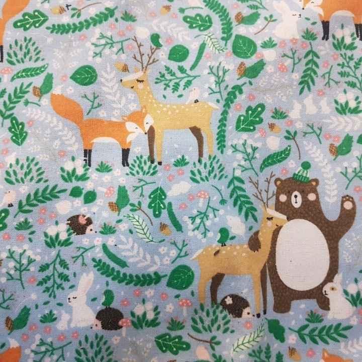 Woodland Forest Animals FLANNEL on Light Blue | Fabric Design Treasures